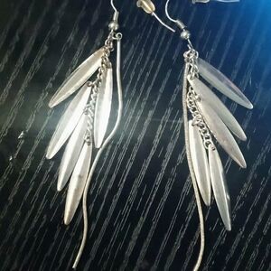 Silver Leaf Cascade Dangle Earrings - Women Jewelry
